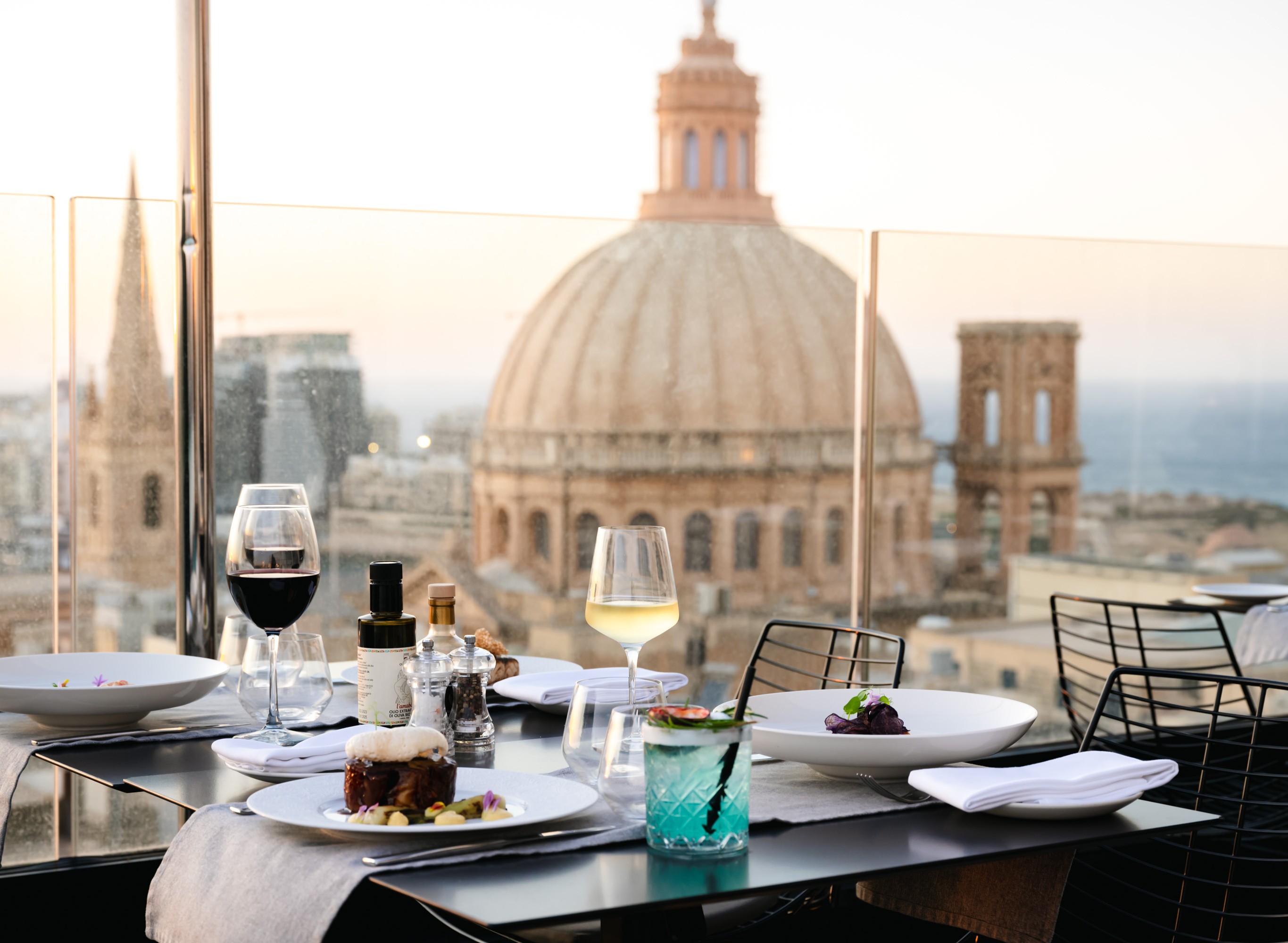 The Rooftop Restaurant & Lounge at The Embassy Valletta Hotel